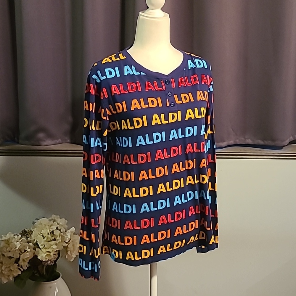 Aldi Multicolor Loungewear Top - Ladies Large